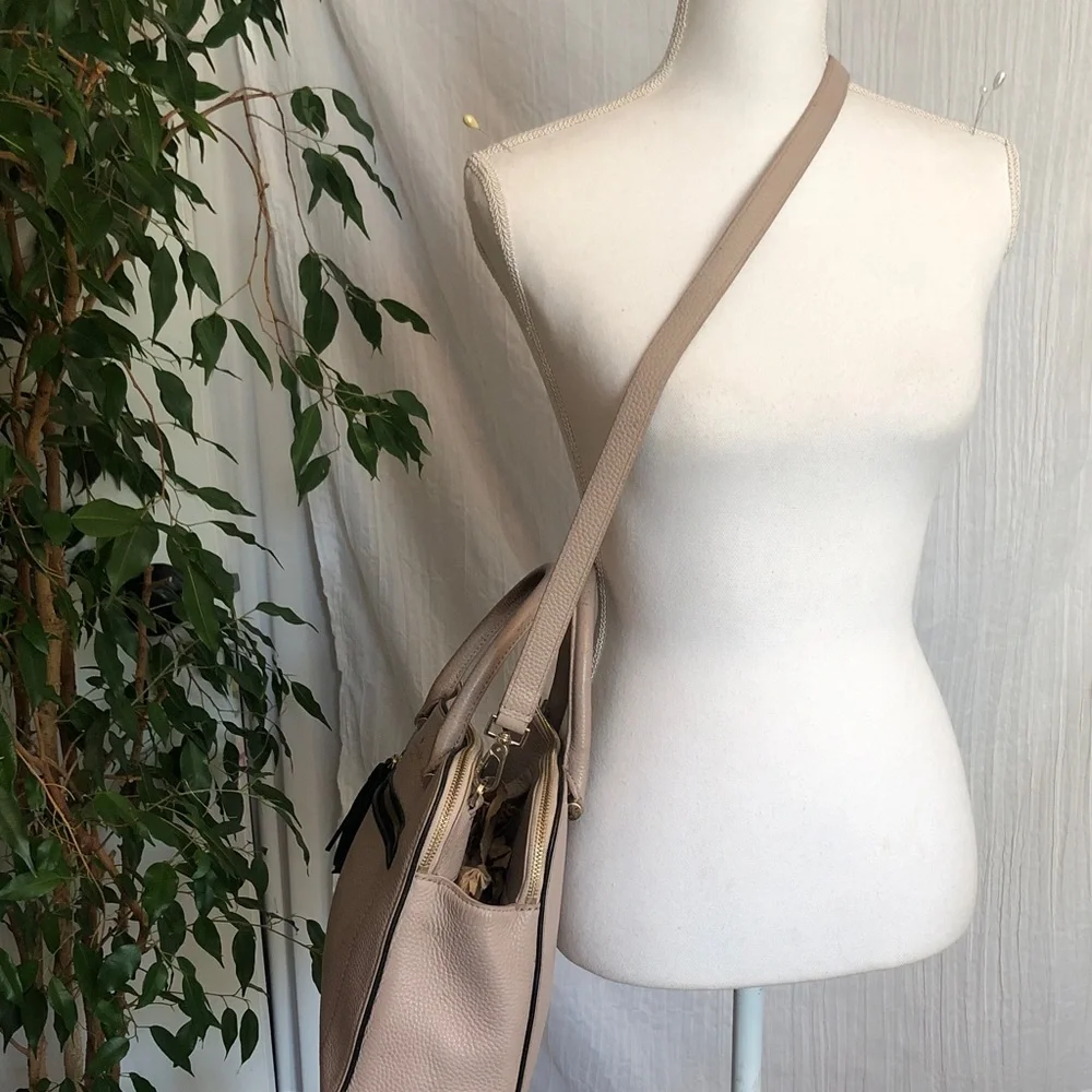 KATE SPADE dusty pink pebbled leather large satchel purse bag